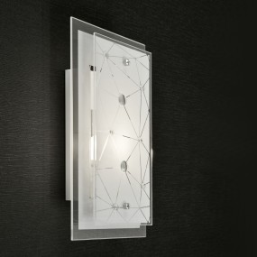 Applique moderno Promoingross PERLA W67 1 E27 LED vetro cristallo lampada parete