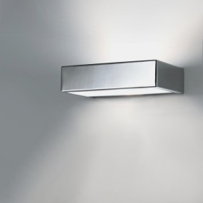 Illuminando BRIK 1 LED 10W 20CM 850LM 3000°K applique murale moderne biémission métal chrome blanc verre intérieur