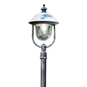 Poteau extérieur FE-BARI A304 TE E27 LED IP43 décoré avec lampadaire extérieur lanterne en aluminium vieilli