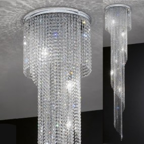 Plafoniera moderna Padana Lampadari QUEEN 234 PLL E14 LED cristallo lampada soffitto