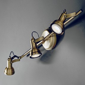 Spot rustique Illuminando OLD 3 LED lampe murale plafonnier classique métal bruni réglable 21W 3000 ° K 1440LM GU10