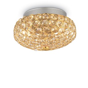 Plafoniera ID-KING G9 cristallo oro metallo classico lampada soffitto interno IP20