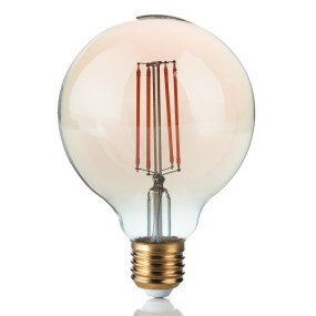 Confezione lampadina ID-VINTAGE E27 GLOBO 4W LED 300LM 2200°K 9.5cm vetro ambra luce caldissima interno