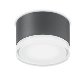 Plafoniera ID-URANO PL1 SMALL 15W GX53 LED IP44 12CM alluminio antracite bianco lampada parete moderna esterno