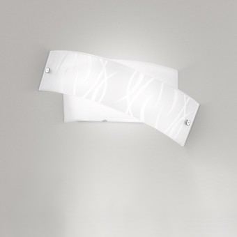 Gea Luce Wandleuchte aus Glas mit Siebdruck AGNESE AP LED Wandleuchte klein weiß modernes Interieur E14