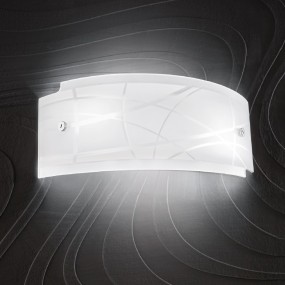 Applique GE-NEREIDE AP E14 LED vetro bianco serigrafato lampada parete moderna interno