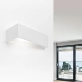 Applique SF-TEOS T174.10 G9 LED 24.5CM gesso bianco verniciabile lampada parete biemissione interno