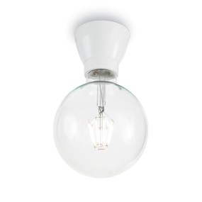 Plafoniera ID-WINERY PL1 E27 LED ceramica smaltata bianca nera lampada soffitto classica moderna
