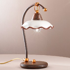 Klassischer Lampenschirm Due P LIGHTING L E27 LED-Keramik-Tischleuchte