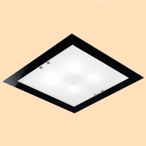 Plafonnier SV-BASIC COLOR 4227 E27 LED 56CM carré lampe moderne plafond plafond mur vitrail intérieur