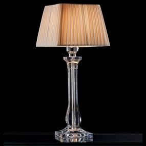 Abat-jour classica Illuminando SOFIA LU G LED lampada tavolo acrilico trasparente paralume plissettato quadrato tessuto E27