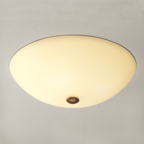 Plafoniera LM-3460 E27 LED classica vetro crema bianco satinato lampada soffitto interni