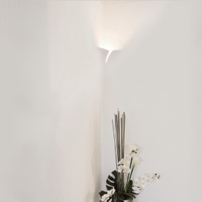 Applique 9010 Belfiore 2393 3008 17W LED SISTEMA WIRELESS gesso bianco verniciabile lampada parete angolo gesso interno