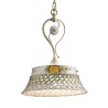 Sospensione FE-VERONA C1223 E27 LED metallo paralume intreccio ceramica decorata lampadario classico rustico interno