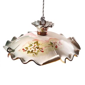 Sospensione FE-MILANO C1103 E27 LED ceramica decorata artigianale rustica classico lampadario interno