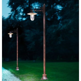 Ferroluce lampe de jardin classique Ferroluce GENOA A403 TE E27 LED lampadaire en aluminium