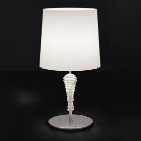 LM-4422 1LT E27 LED 58H abat-jour verre soufflé crème cristal blanc lampe de table intérieur classique