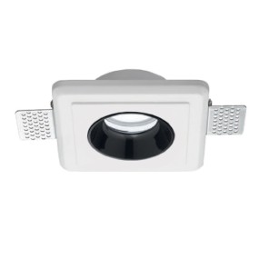 Faretto incasso GE-GFA633 GU10 LED IP20 moderno gesso cromo lucido nero lampada soffitto tondo cartongesso interno