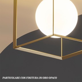 Lampadario classico Perenz CUBE 6693 OR E27 LED 35x35 sospensione cubo metallo oro opaco calata gabbia interno