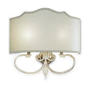 Applique FM-DECO 6261 foglia oro argento invecchiato lampada parete classica ferro battuto artigianale ventola E27