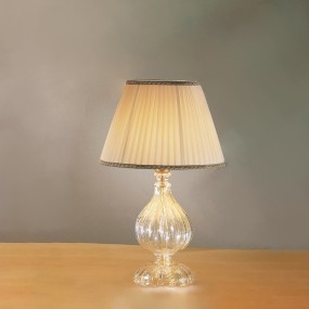Lampe classique Due P lighting 2328 LP E27 Lampe de table LED en tissu de verre soufflé