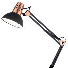 Ideal Lux Schreibtischlampe WALLY TL1 E27 LED schwarz kupfer Metall verstellbarer Arm