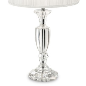 Abat-jour Ideal Lux KATE 3 TL1 ROUND E27 LED 56H cristallo lampada tavolo classica moderna paralume tessuto interno