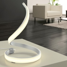Moderne Lampe Mantra NUR 4986 15W LED 1200Lm 3000 ° K 28H Silberchrom Indoor Aluminium Tischlampe