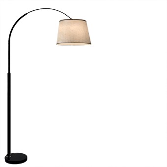 Gewölbte Stehlampe mit Luciana-Lampenschirm, der den Teleskoparm beleuchtet