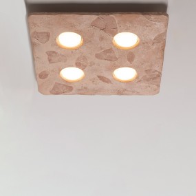 Plafoniera Toscot VIVALDI 1064 45x45 GX53 LED galestro terracotta lampada soffitto classica rustica interno