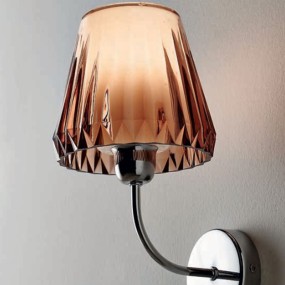 Applique moderno Illuminando GAIA AP LED lampada parete acrilico tortora viola trasparente interno E14
