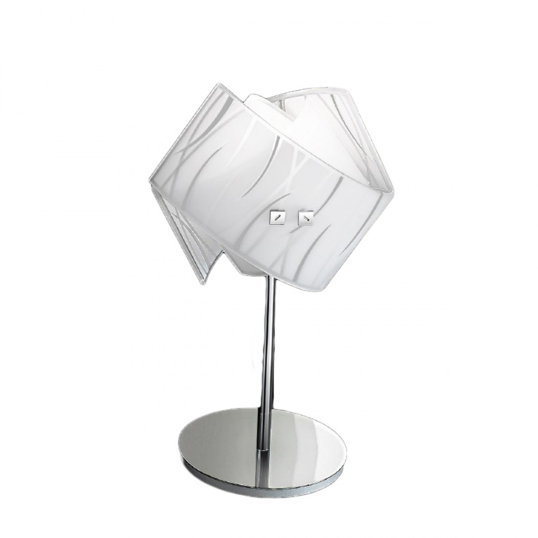 Abat-jour vetro serigrafato Gea Luce AGNESE LP LED lampada tavolo piccola bianco nero moderno interno E14