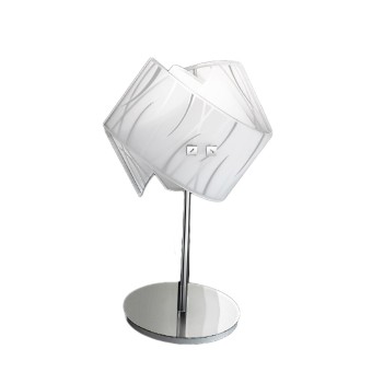 Abat-jour Siebdruckglas Gea Luce AGNESE LP LED Tischleuchte klein weiß schwarz modernes Interieur E14