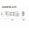 Gea Luce Wandleuchte aus Glas mit Siebdruck AGNESE AM LED moderne schwarz-weiße Wandleuchte mit internem Multi-Light E14