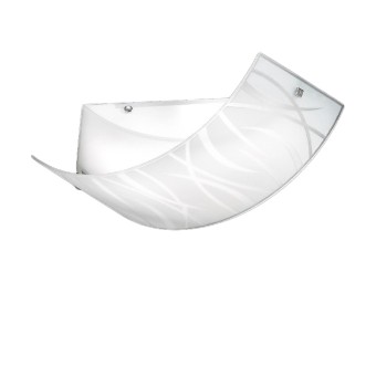 Plafoniera vetro serigrafato Gea Luce AGNESE PP LED lampada soffitto bianco moderna interno E14