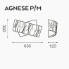 Gea Luce Deckenleuchte aus Glas mit Siebdruck AGNESE PM LED moderne weiße Deckenleuchte E27 Interieur