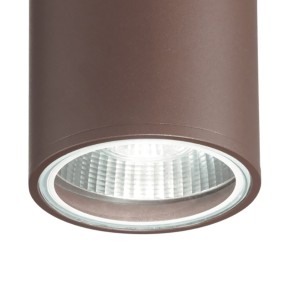 Plafoniera ID-GUN PL1 GU10 LED IP44 alluminio classico esterno lampada soffitto cilindro marrone