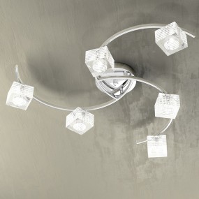 Plafoniera faretti Top Light METROPOLITAN 1047 PL6 G9 LED vetro orientabile lampada soffitto parete moderna