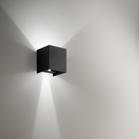 Applique alluminio Gea Led HENK Q GES863C LED IP54 3000°K fascio regolabile lampada parete biemissione moderna cubo esterno