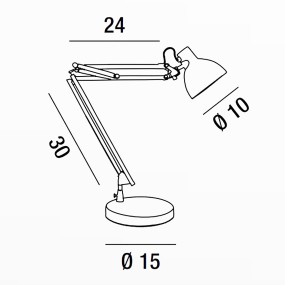 Lampe moderne Perenz MINIARC 6690 CL LN LED lampe de table de bureau réglable en métal