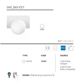 Linea Light Group moderne Deckenleuchte OH S65 E27 16181 LED-Deckenleuchte aus Polyethylen
