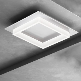 Plafoniera led Promoingross SQUARE Q50 WH switch lampada soffitto moderna