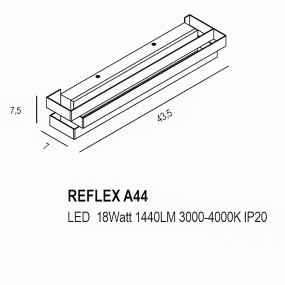 Promoingross REFLEX A44 zweifarbige Schalter Metall moderne Wandleuchte