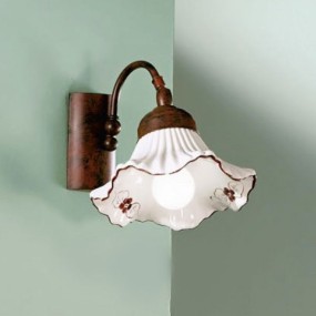 Applique classica Due P illuminazione ANNA AP1 E14 LED metallo ceramica lampada parete
