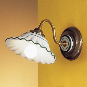 Applique ceramica Due P 2382 AP1 E14 LED lampada parete classica rustica