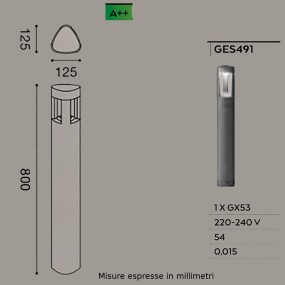Lampioncino alluminio Gea Led JANET GES491 80H LED lampada terra antracite moderna Gx53 IP54
