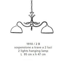 Bilanciere classico LAM 1910 2B E27 LED metallo vetro lampadario lampada soffitto