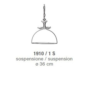 Lampadario classico LAM 1910 E27 LED metallo vetro sospensione