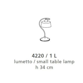 Abat-jour classica LAM 4220 1L E14 LED metallo vetro lampada tavolo