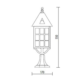 Klassische Laterne Lampadari Bartalini D.7016 LE BLK DB.0196 E27 LED Duralighting Lampe Bodenlaterne